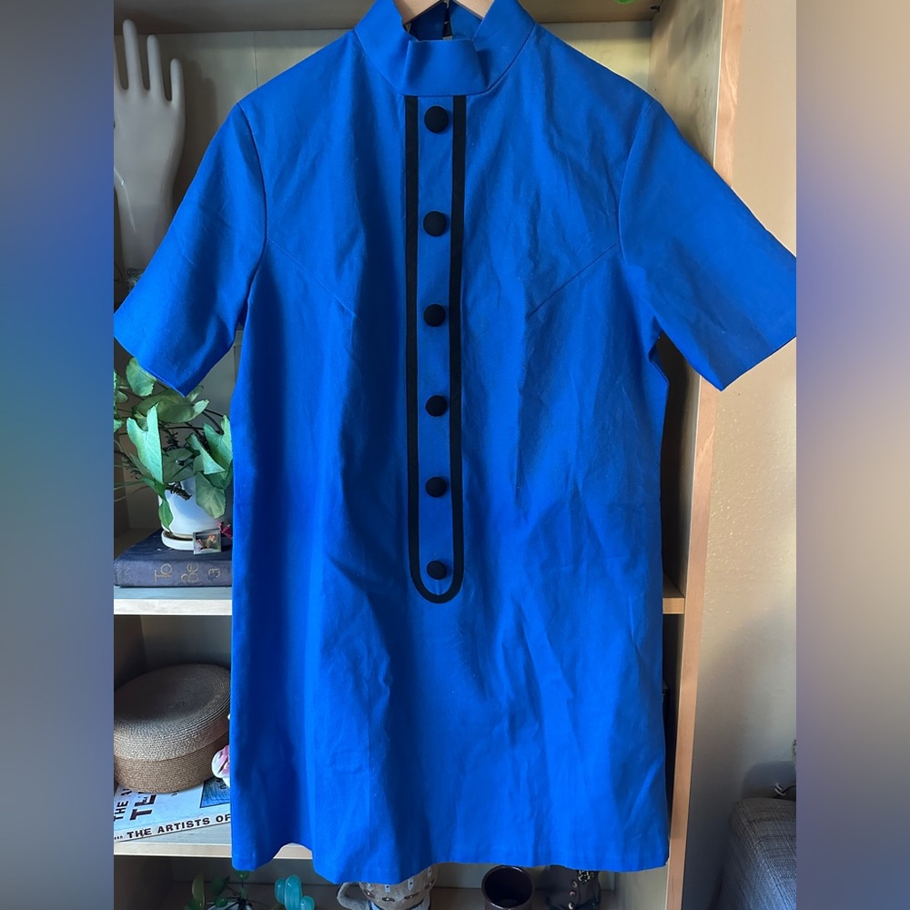 Vintage Electric Blue MOMO Shift Mini Dress